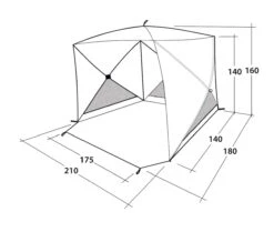 Outwell Compton Beach Shelter -Outwell Zone 111230 BeachShelterCompton DrawingPerspective2