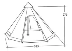 Easy Camp Moonlight Tipi Tent 2024 -Outwell Zone 120381 MoonlightTipi DrawingPerspective2