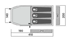 Easy Camp Spirit 300 Steel Blue Tent 2024 -Outwell Zone 120418 Spirit300SteelBlue DrawingFloorplan2