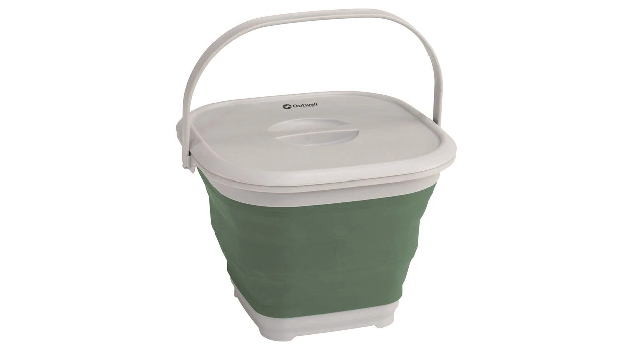 Outwell Collaps Bucket Square With Lid Shadow Green 4 Outwell Collaps Bucket Square With Lid Shadow Green - Image 2