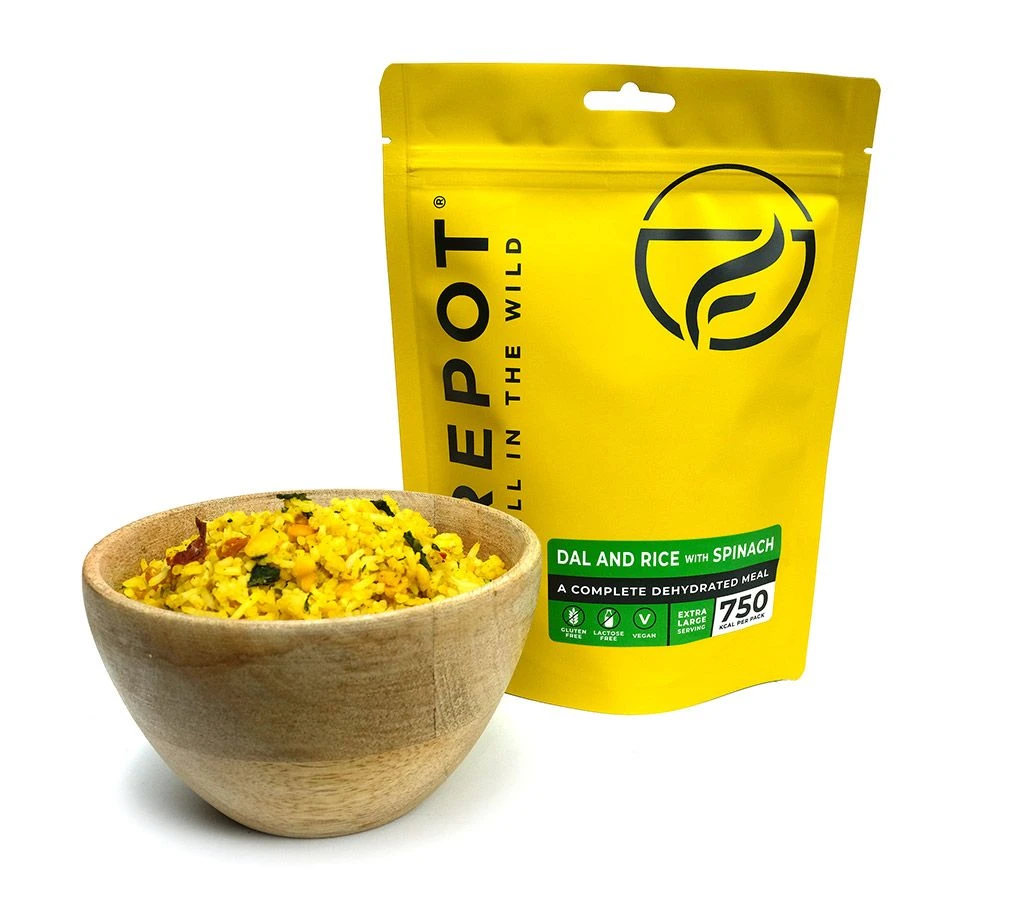 Firepot Dal And Rice With Spinach Dehydrated Meal 135g 3 Firepot Dal And Rice With Spinach Dehydrated Meal 135g