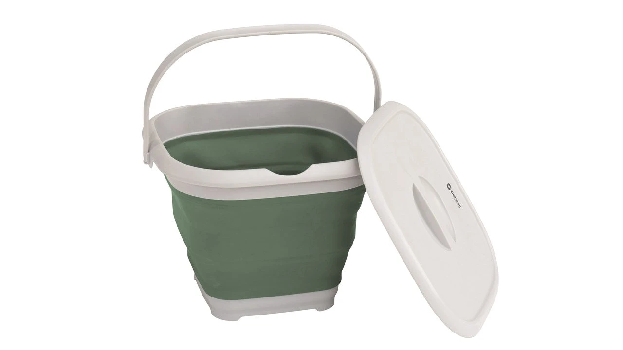 Outwell Collaps Bucket Square With Lid Shadow Green 3 Outwell Collaps Bucket Square With Lid Shadow Green