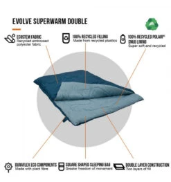 Vango Evolve Superwarm Double Sleeping Bag Moroccan Blue -Outwell Zone evolve superwarm double 3