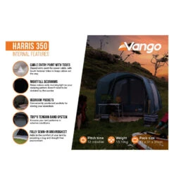 Vango Harris 350 Tent 2024 -Outwell Zone harris 350 2