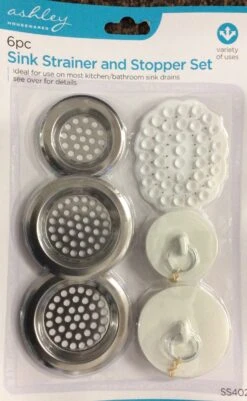 Ashley Sink Strainer And Stopper Set 6pc