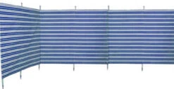 Blue Diamond 7 Pole Navy Blue Stripe Windbreak