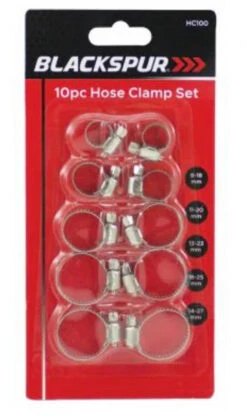 Hose Clamp Kit 10pc Blacksur