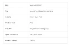 Outdoor Revolution Campervan Draft Excluder Long Wheel Base Vans -Outwell Zone image bf359d91 bc4b 46e7 bf8e 762031e4a3c7